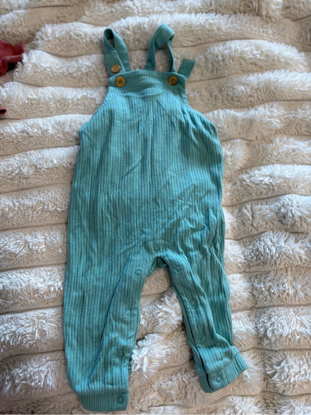 7/$30 Cat & Jack Teal Ribbed Overalls with Button Straps